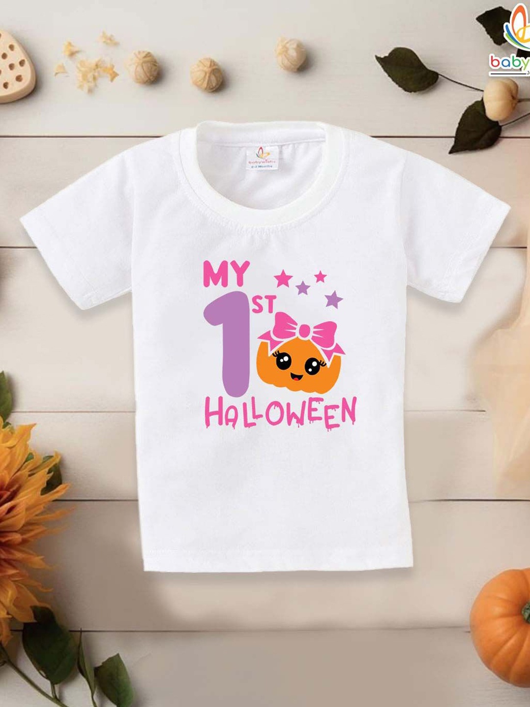 

Babywish Unisex Kids Typography Printed Round Neck Cotton T-shirt, White