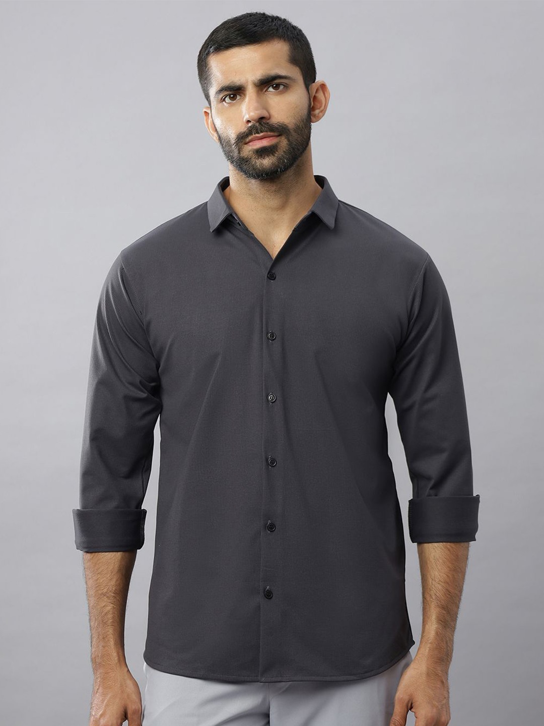 

N AND J Men Relaxed Casual Shirt, Grey