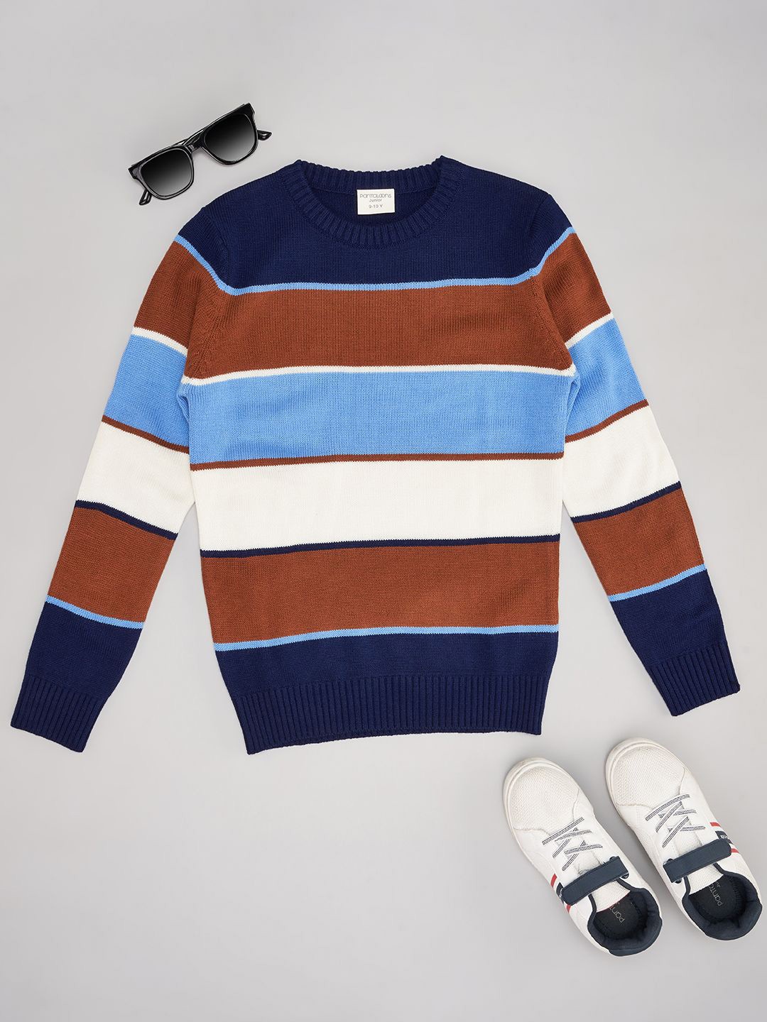 

Pantaloons Junior Boys Colourblocked Pullover Sweater, Rust