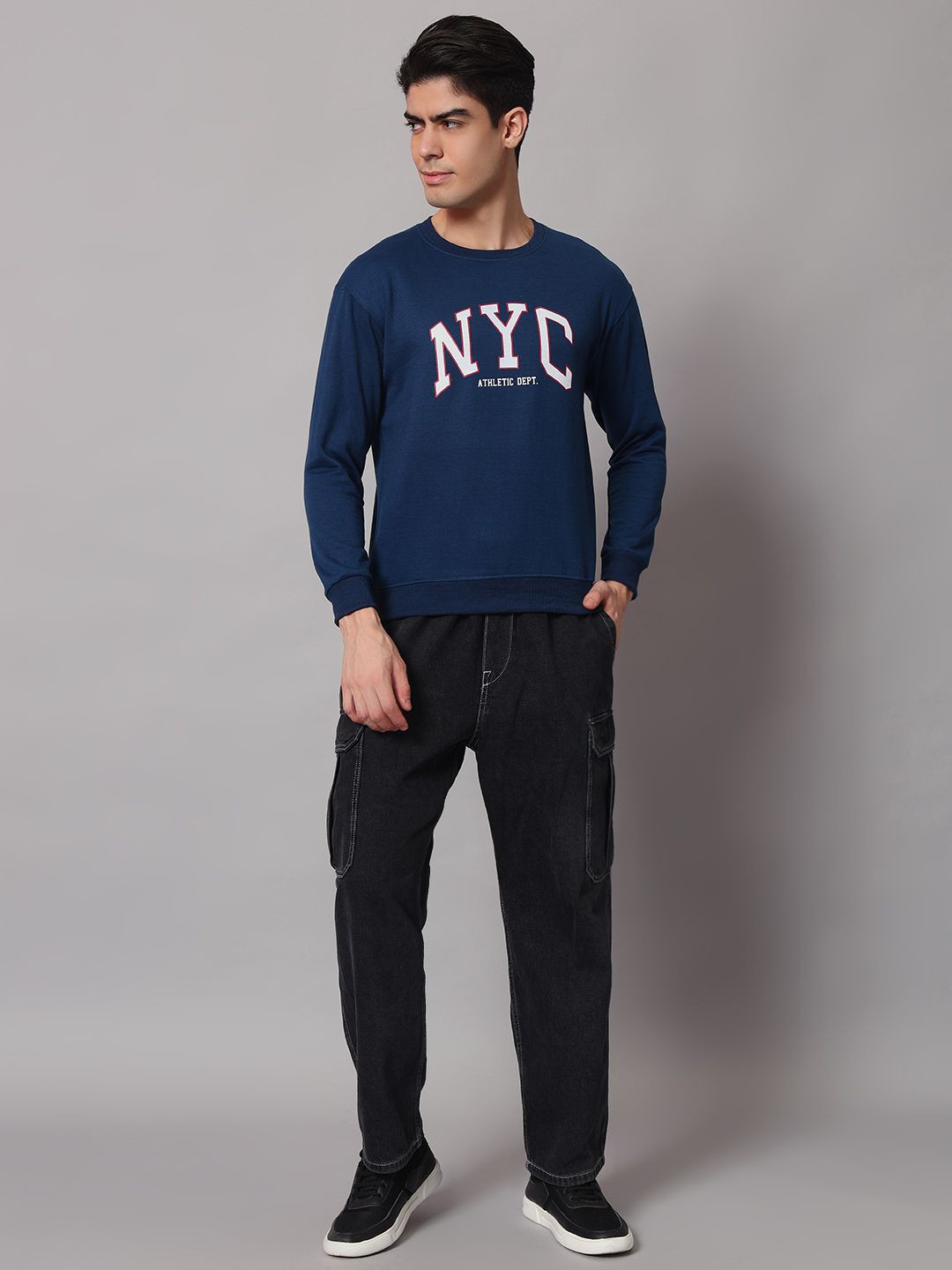 

Obaan Men Typography Printed Sweatshirt, Blue