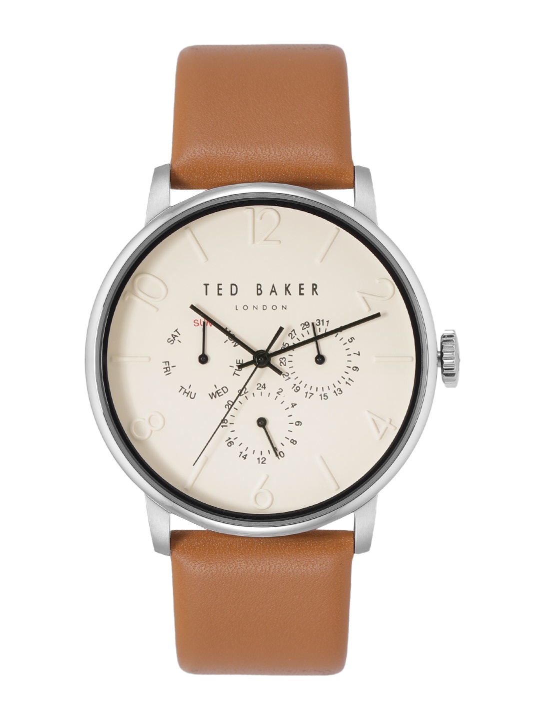 

Ted Baker Men Analogue Leather Straps Multi Function Watch- 10029569, Off white