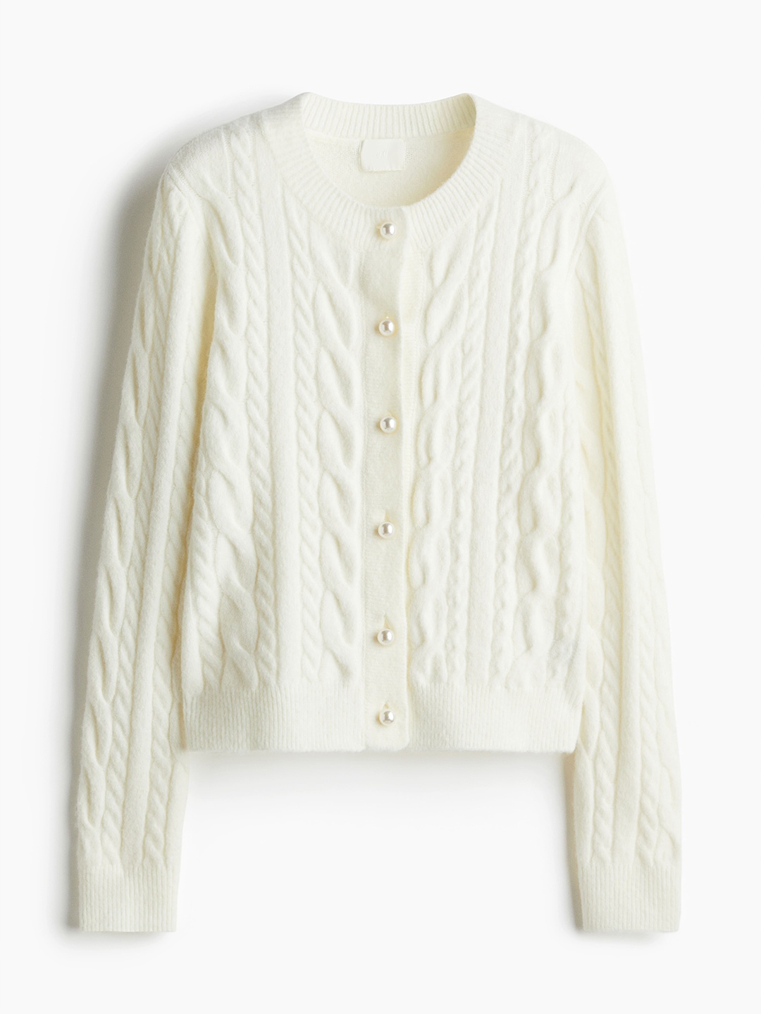 

H&M Women Cable-Knit Cardigan, White