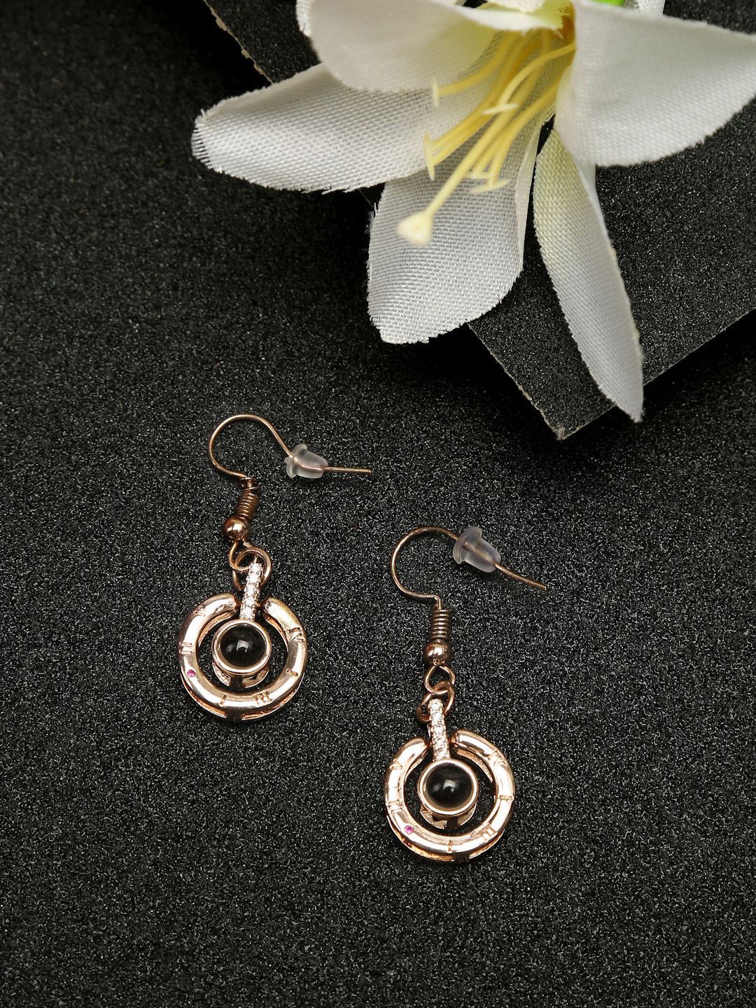 

YouBella Rose Gold-Plated Contemporary Drop Earrings