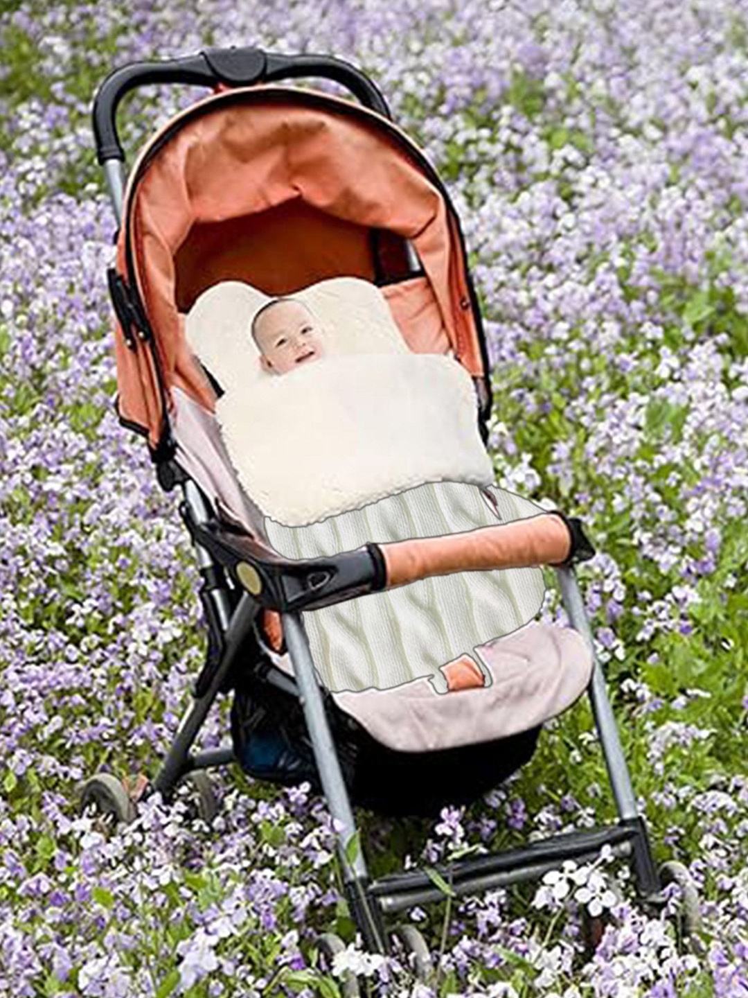 

Babymoon Kids White Textured Baby Swaddle Wrap Sleeping Bag