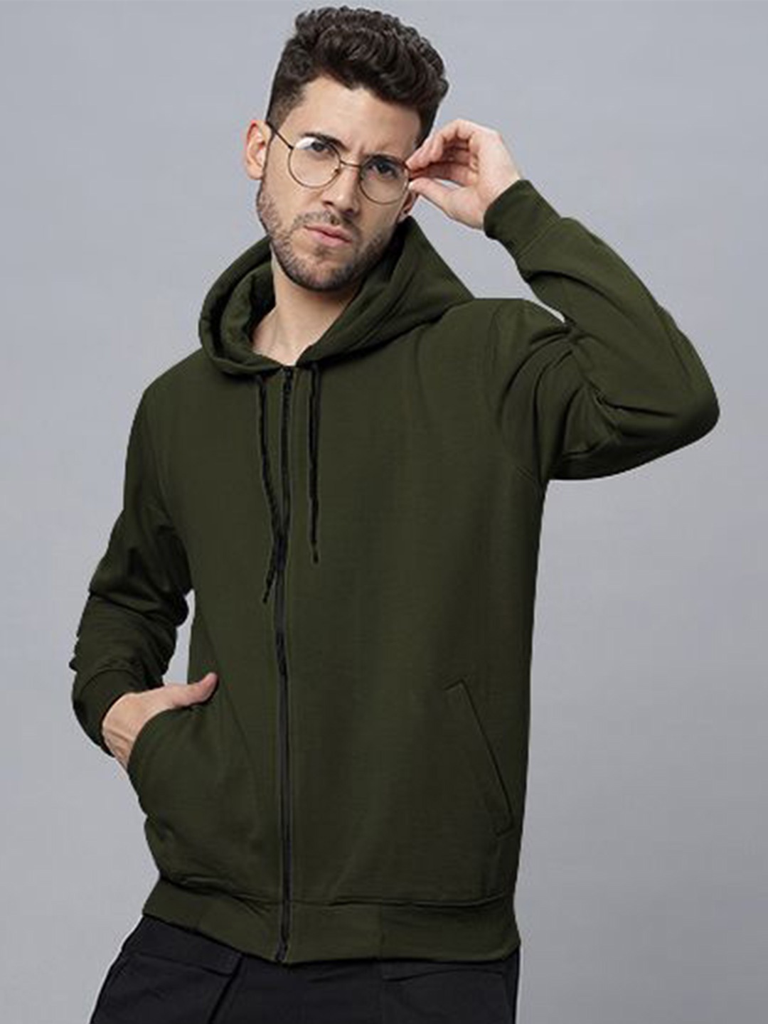 

Wear Your Opinion Men's Regular Zipper Hoodie Sweatshirt, Olive