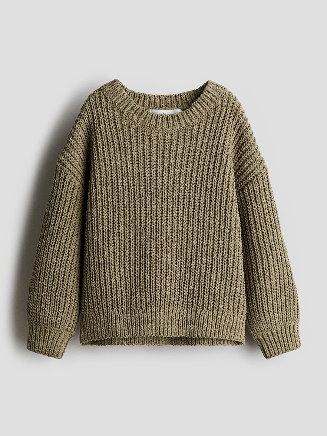 

H&M Girls Knitted Chenille Jumper, Green