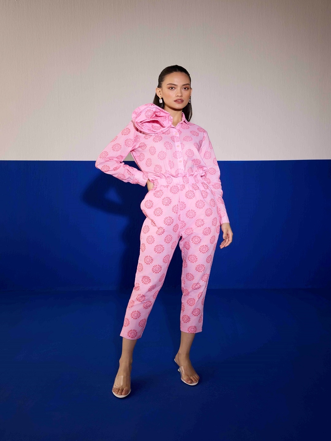 

SIL SILA Typography Printed Shirt With Trousers, Pink