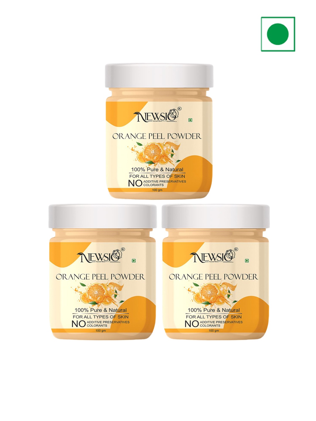 

Newsio Set Of 3 100% Pure & Natural Orange Peel Powder- 100 g Each