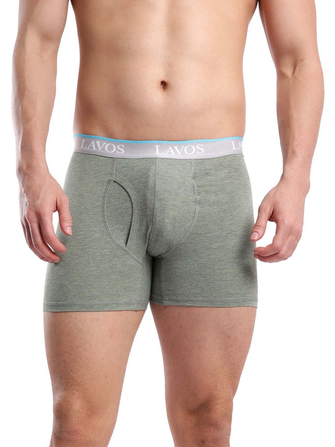 

LAVOS Men Mid-Rise Bamboo Antimicrobial Boxer Brief Trunk-LM2003KELPHEATHER-S-Green