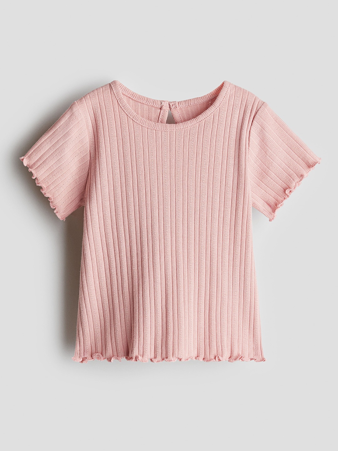 

H&M Girls Ribbed Jersey Tops, Pink