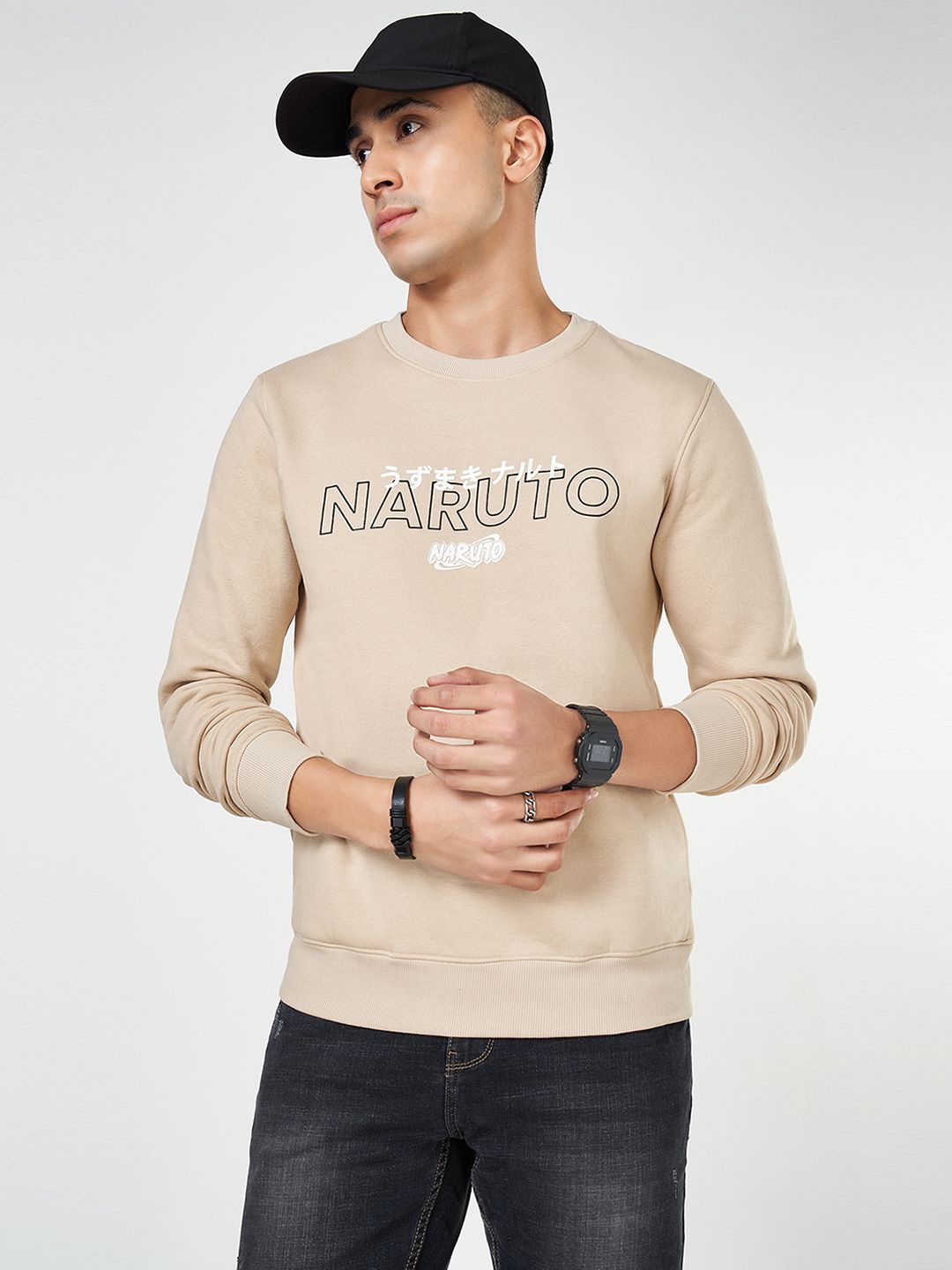 

SF JEANS by Pantaloons Men Naruto Printed Cotton Sweatshirt, Brown