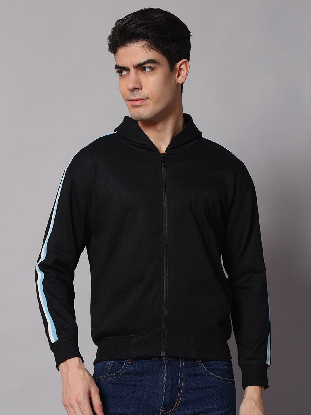 

Obaan Men Long Sleeve Hooded Sweatshirt, Black