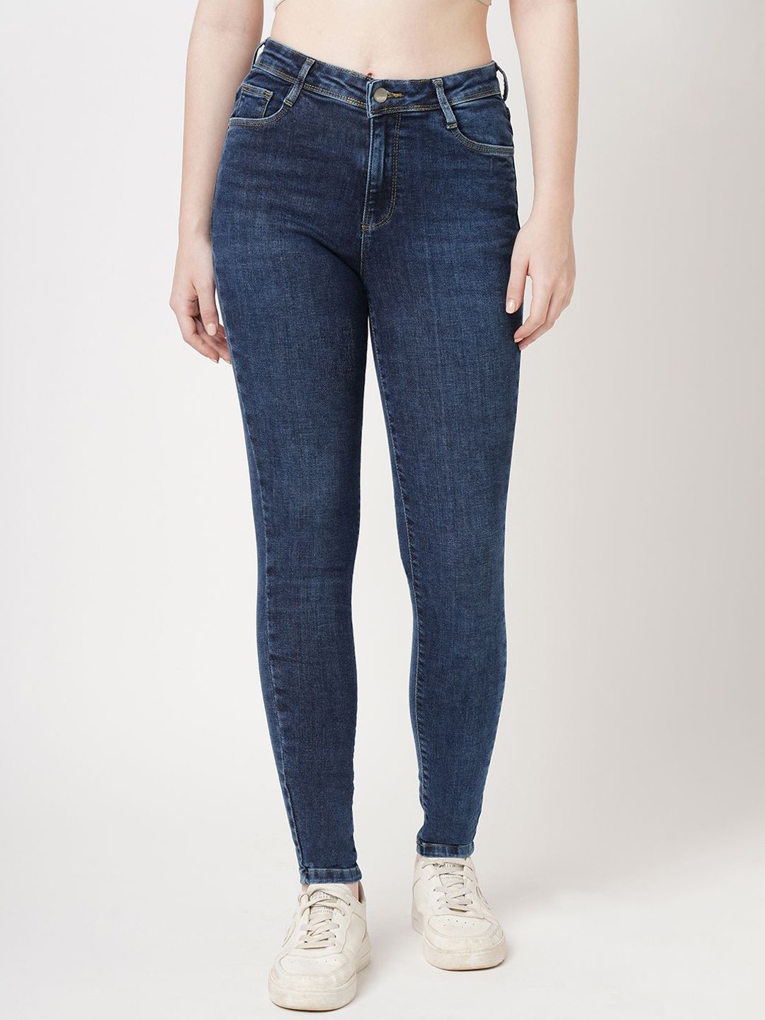 

Kraus Jeans Women Skinny Fit High-Rise Jeans, Blue