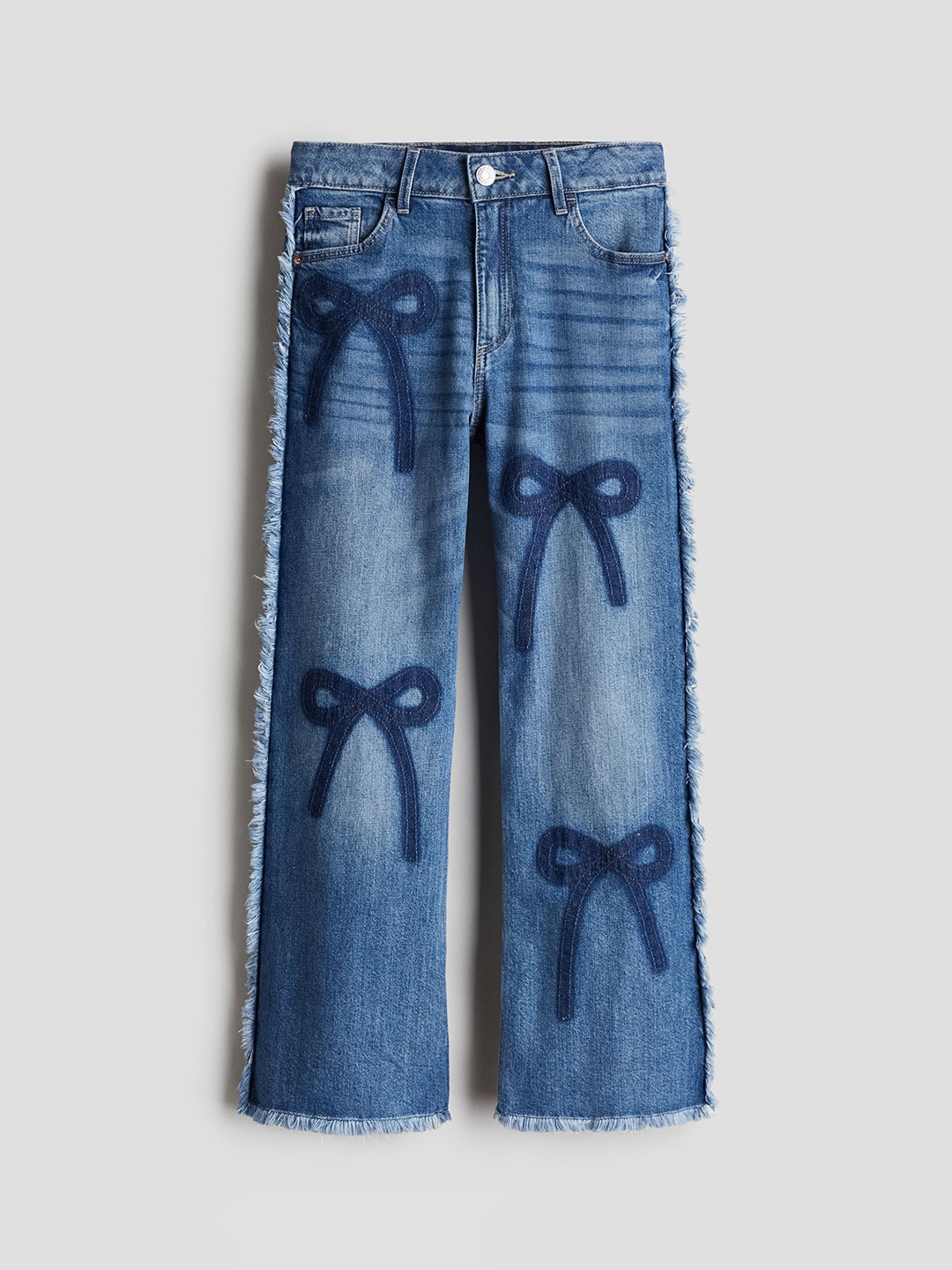 

H&M Girls Baggy Fit Bootcut Leg Jeans, Blue