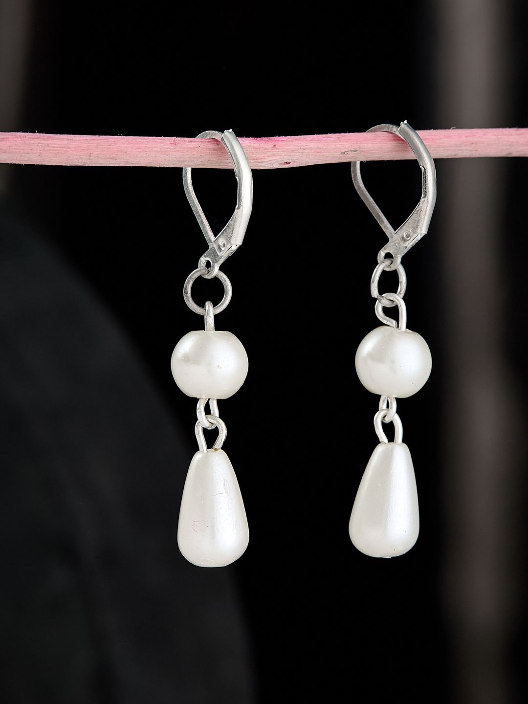 

ATIBELLE Silver-Plated German Silver Stone Studded Layered Drop Earrings