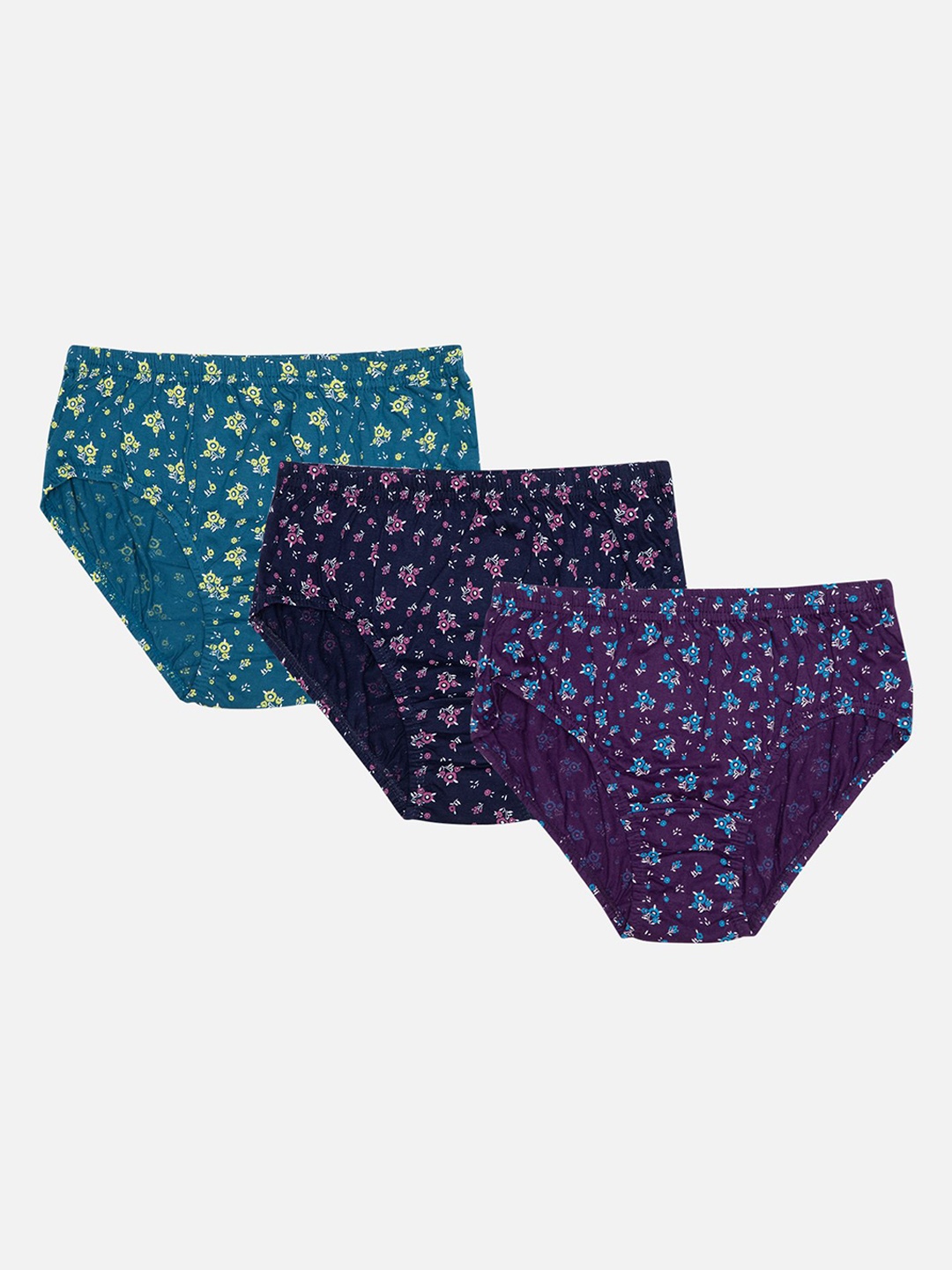 

Bodycare Girls Pack Of 3 Assorted Printed Briefs, Green
