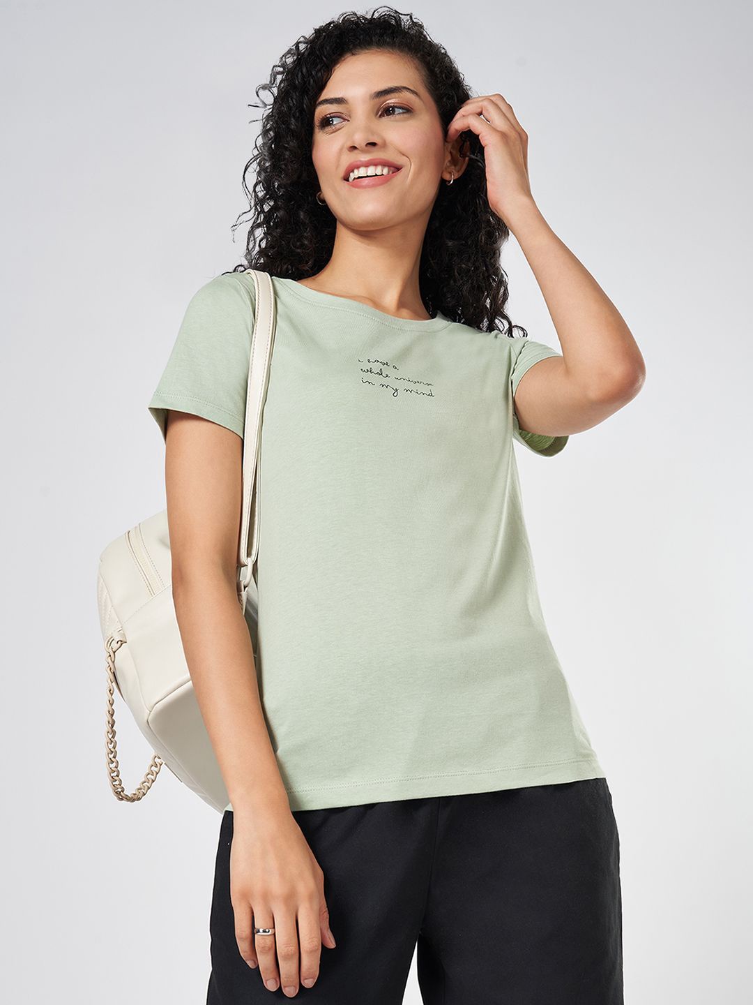 

Honey by Pantaloons Round Neck Cotton Regular Top, Green