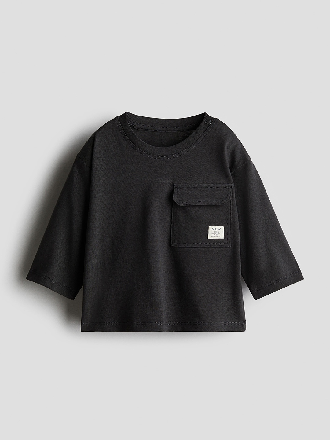 

H&M Girls Pocket-Detail Jersey Tops, Black