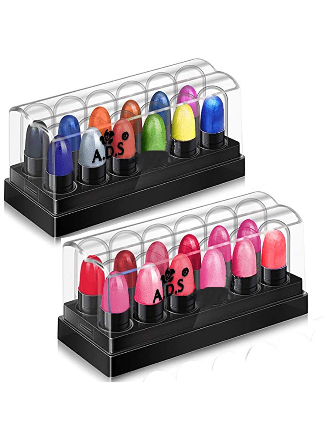 

A.D.S Set of 12 Trending Color Eye Shadow & Mini Lipsticks- 10g, Pink