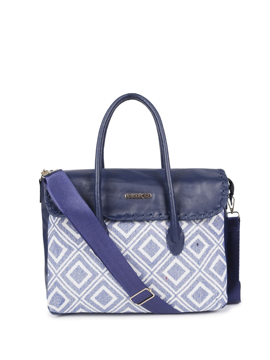 

ASTRID Women Checked Shopper Shoulder Bag, Blue