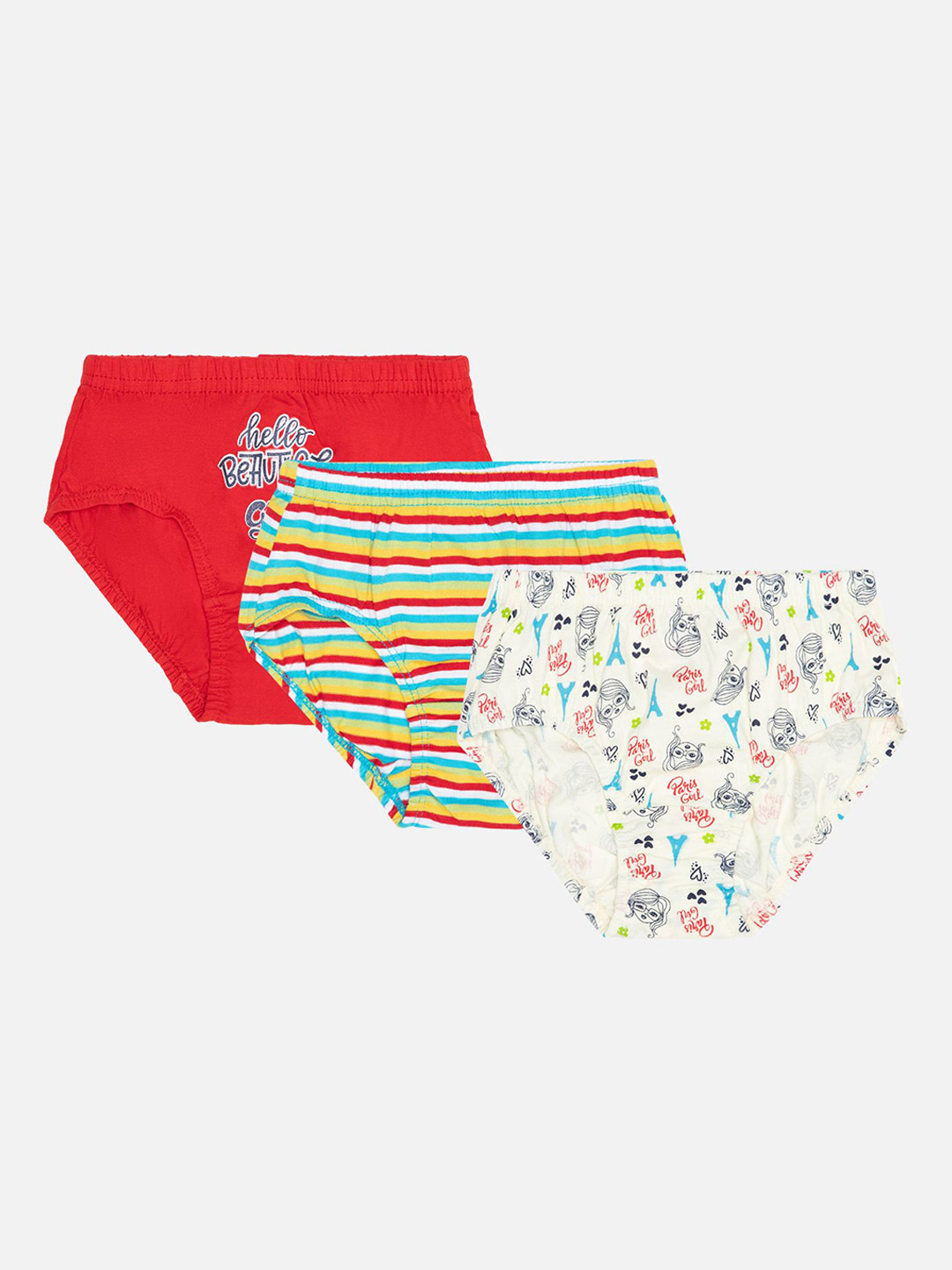 

Bodycare Girls Pack Of 3 Assorted Hipster Briefs