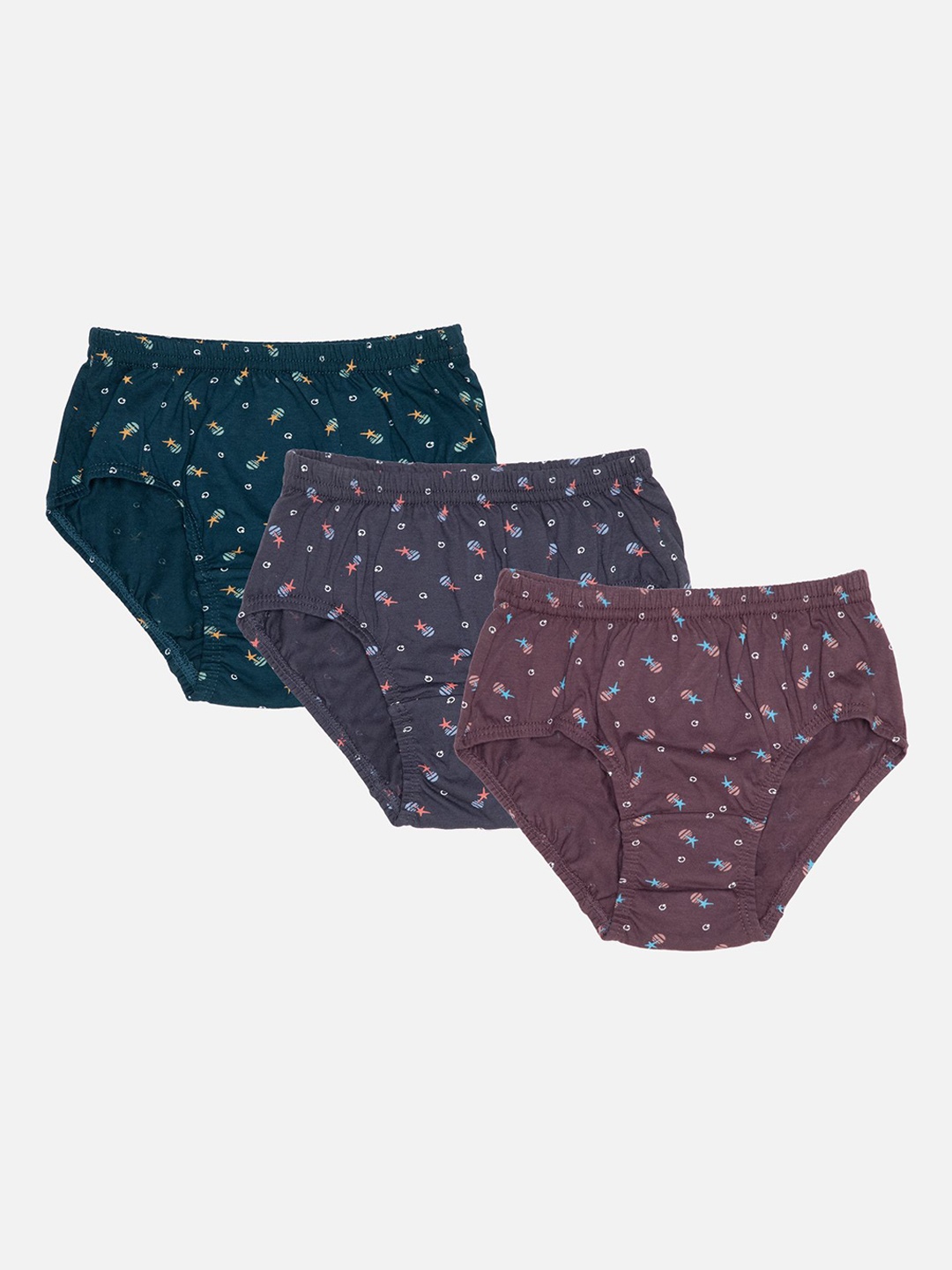 

Bodycare Girls Pack Of 3 Pinted Mid-Rise Hipster Briefs, Green