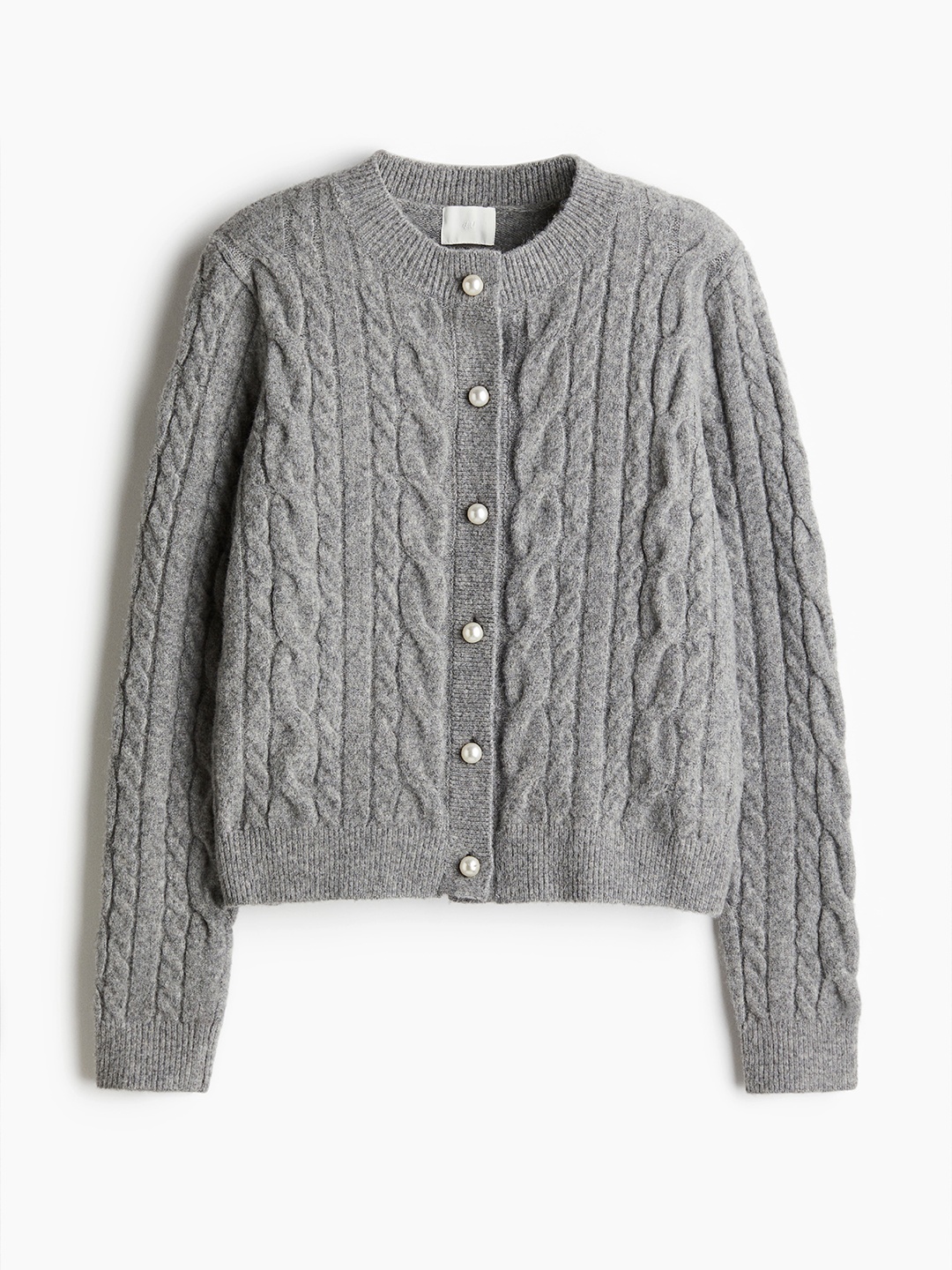 

H&M Cable-Knit Cardigan, Grey