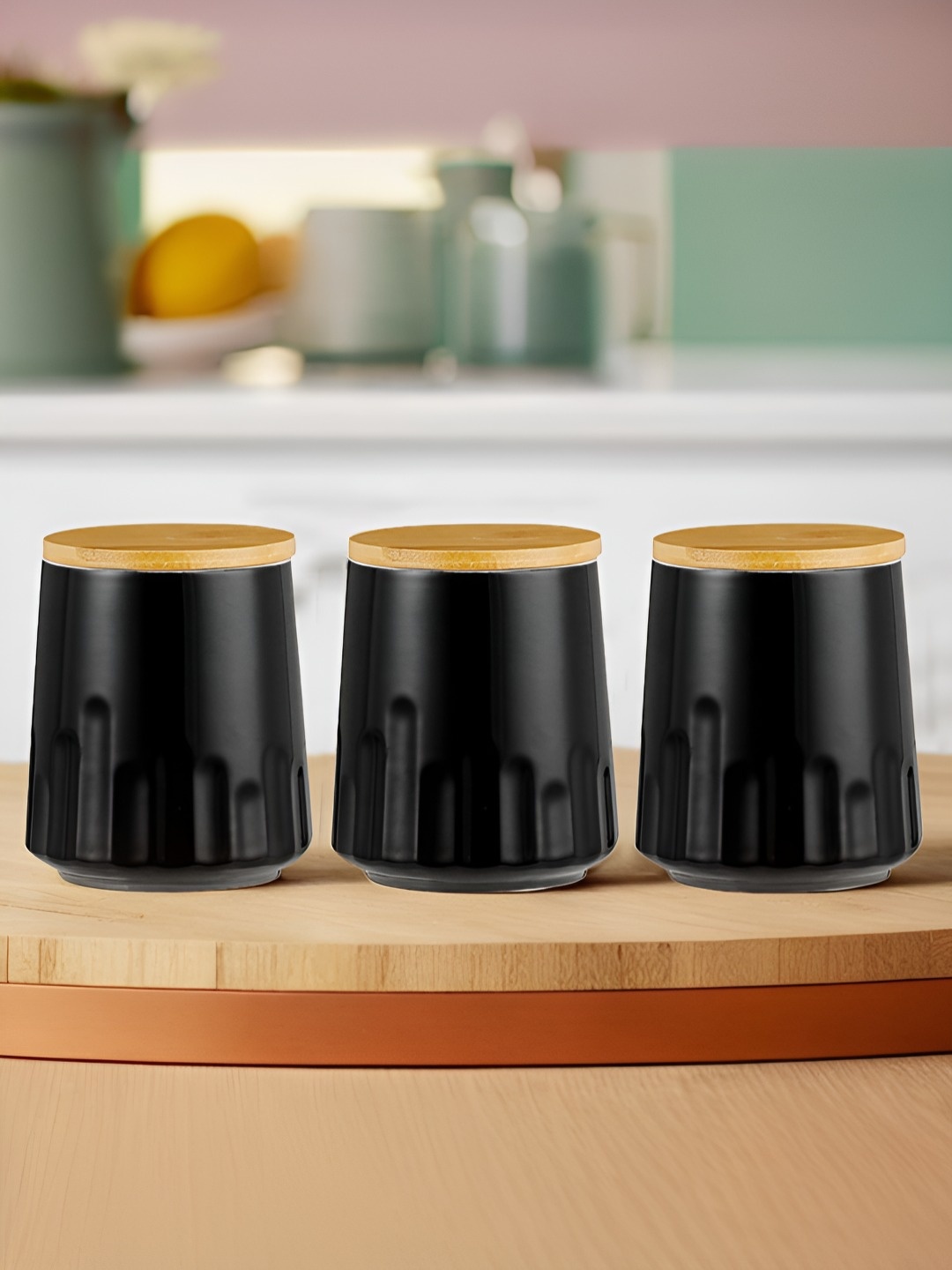 

The Better Home Black & Brown 3 Pieces Ceramic Core Containers 650 ml