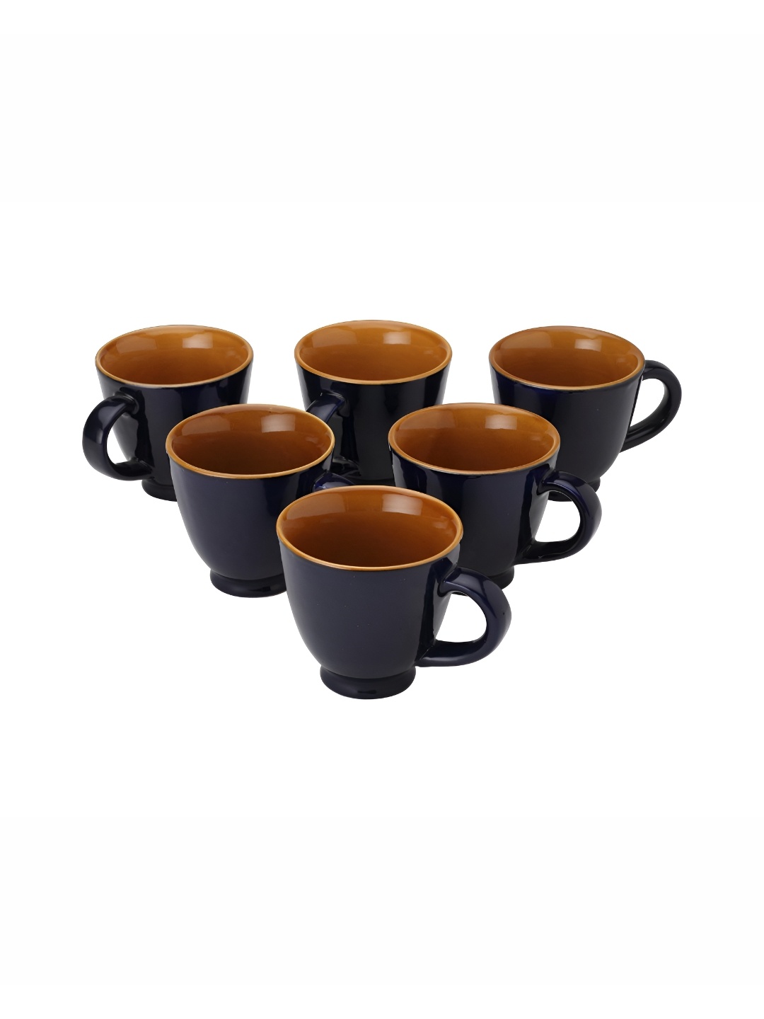 

BODHI HOUSE Blue 6 Pieces Ceramic Glossy Cups 180 ml each