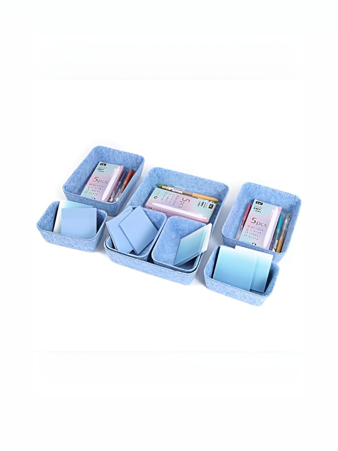 

HOUSE OF QUIRK Blue 7 Pieces Regular Drawer Organisers
