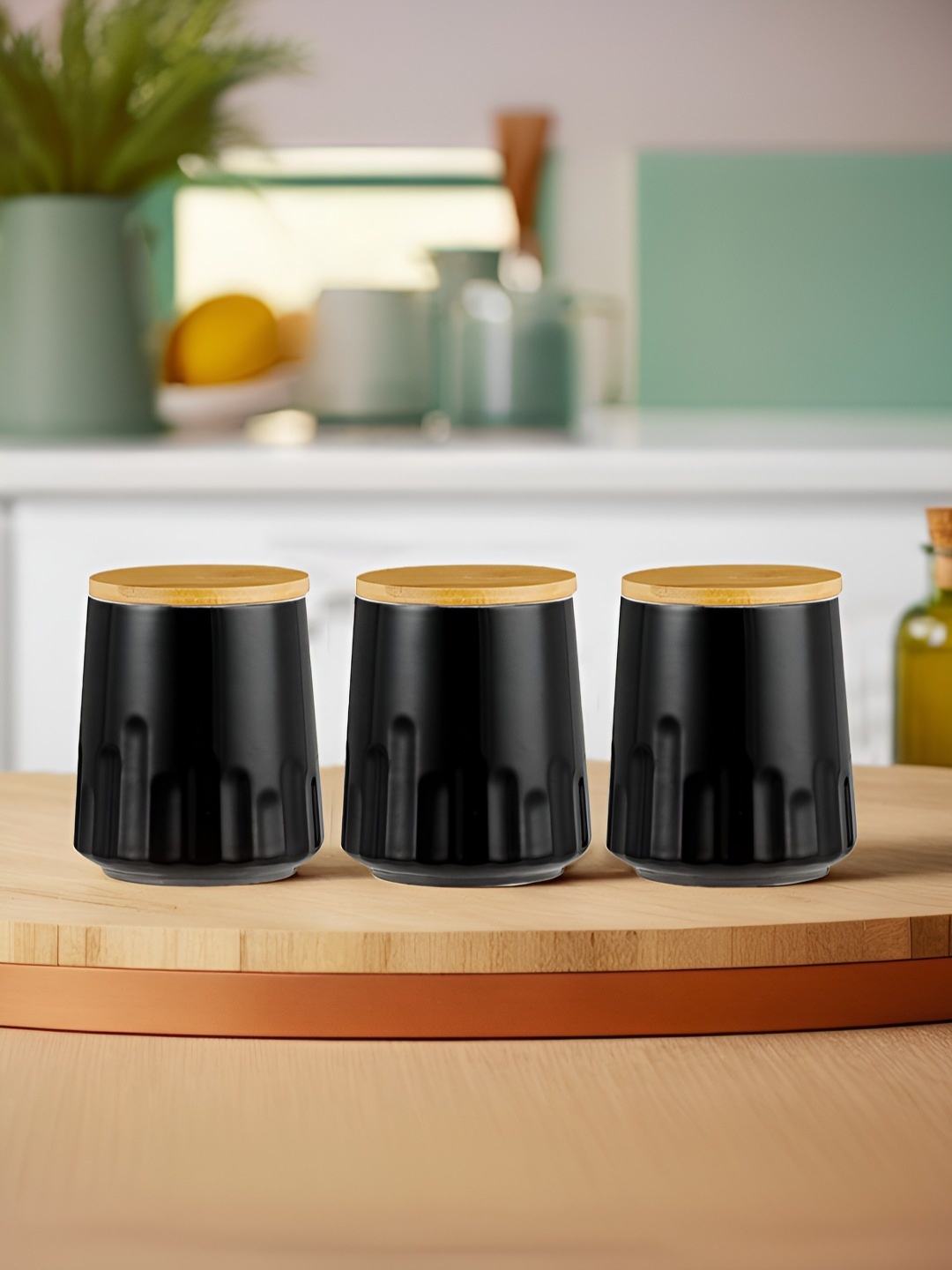 

The Better Home Black & Brown 3 Pieces Ceramic Core Containers 280 ml