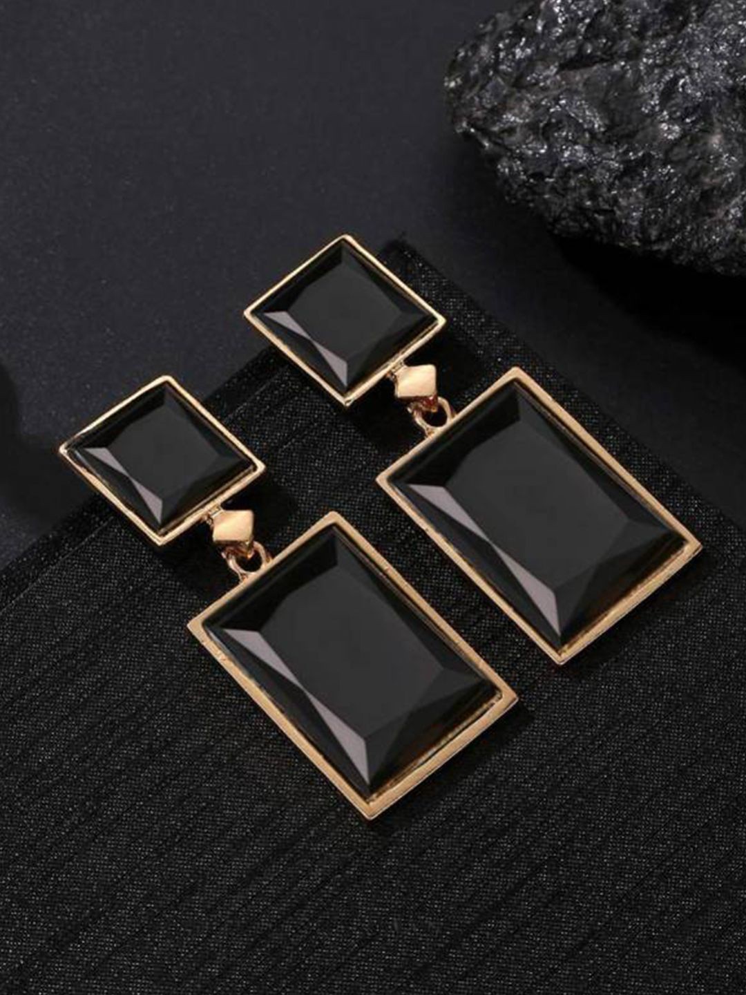 

YouBella Contemporary Drop Earrings, Black