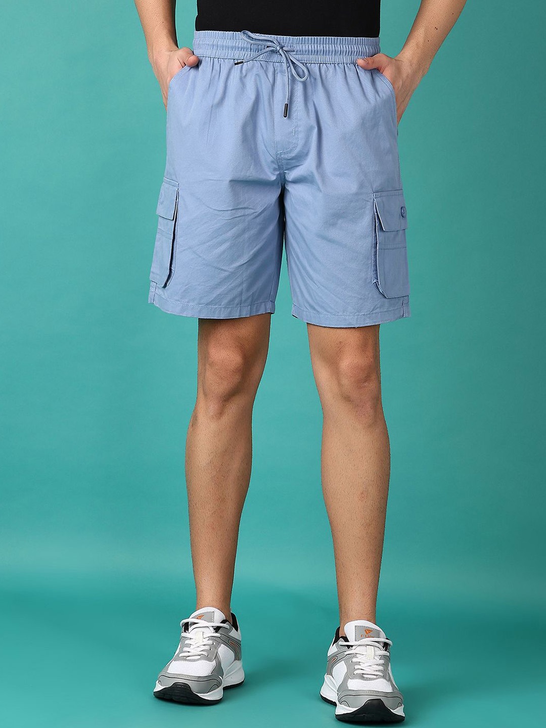 

V-Mart Men Regular Fit Mid-Rise Cotton Shorts, Blue