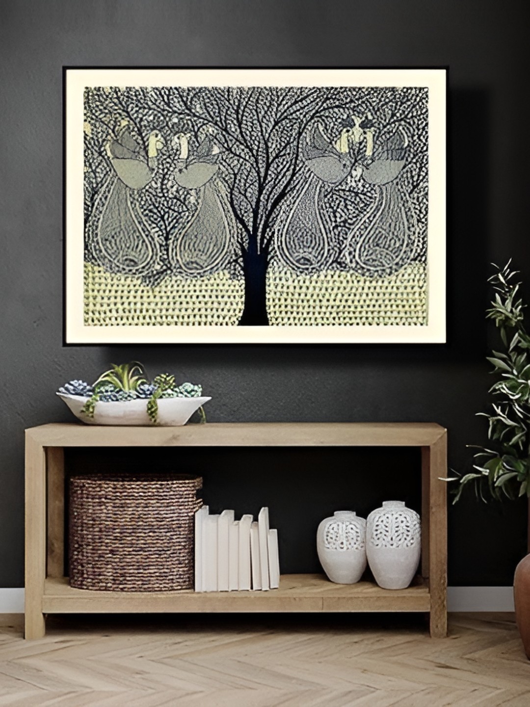 

ARTDARSHAN Grey & Black 1 Piece Paper Other Wall Paintings
