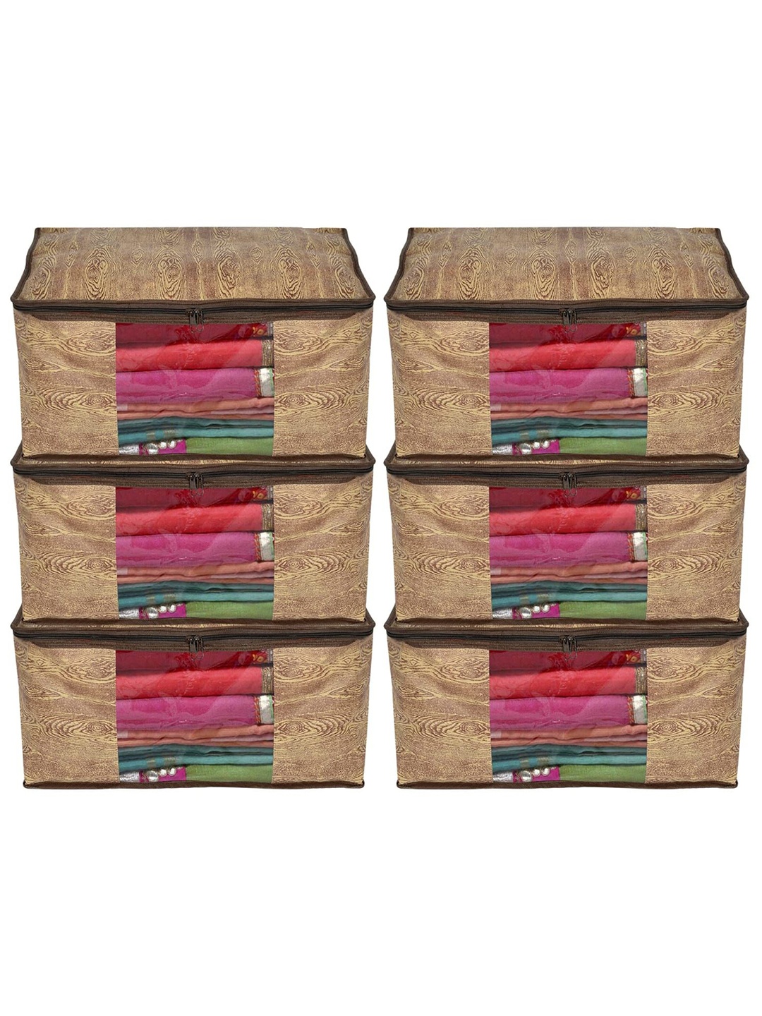 

Kuber Industries Brown 6 Pieces Drawer Organisers