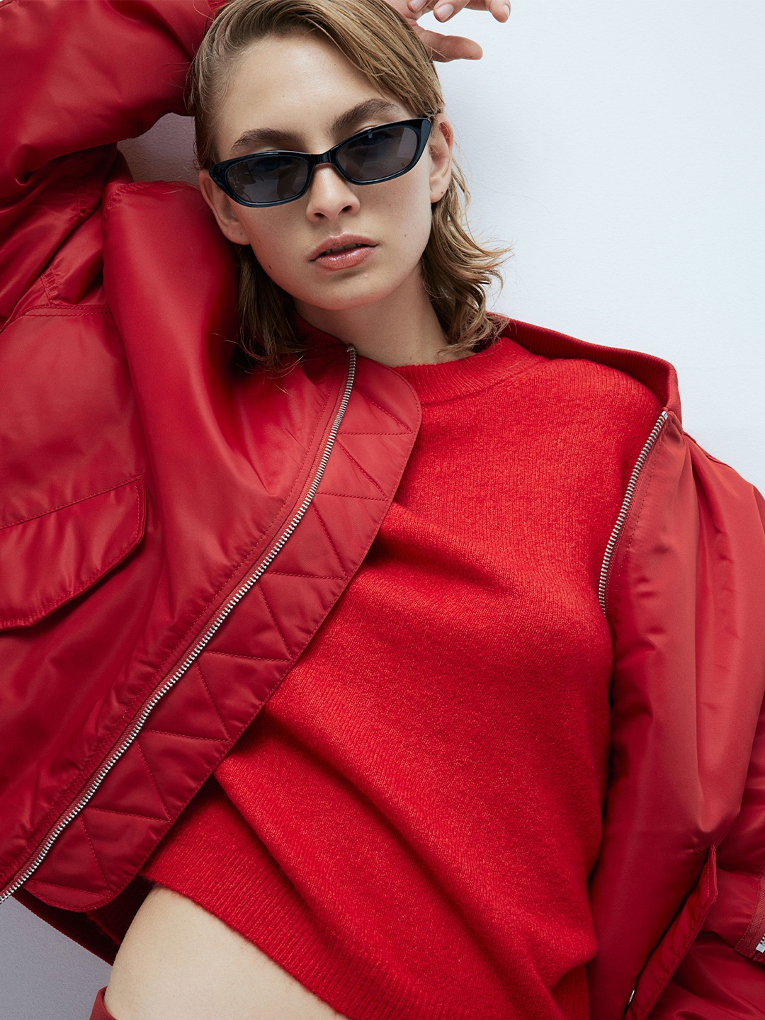 

H&M Women Knitted Sweater, Red