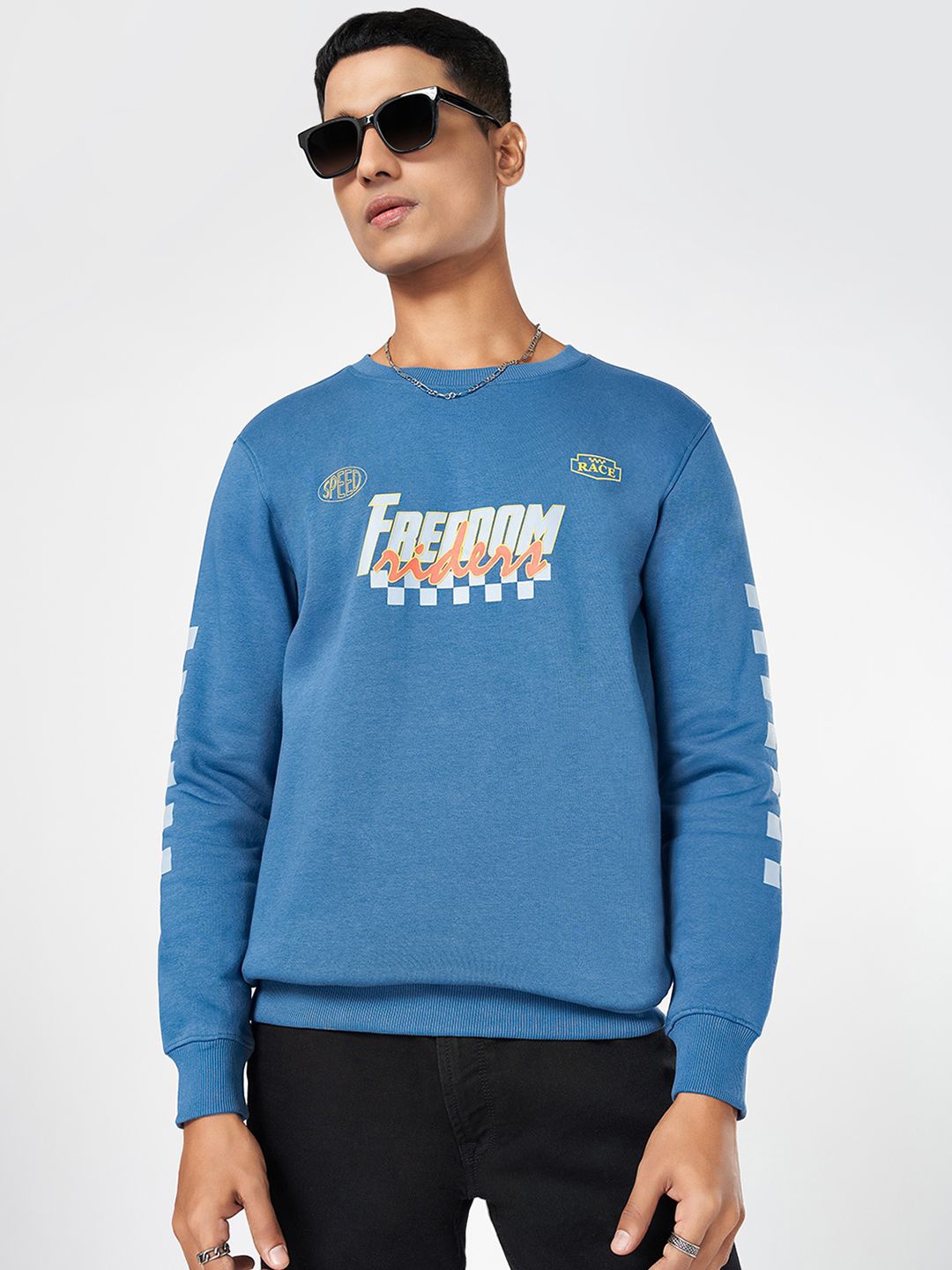 

SF JEANS by Pantaloons Men Printed Sweatshirt, Blue
