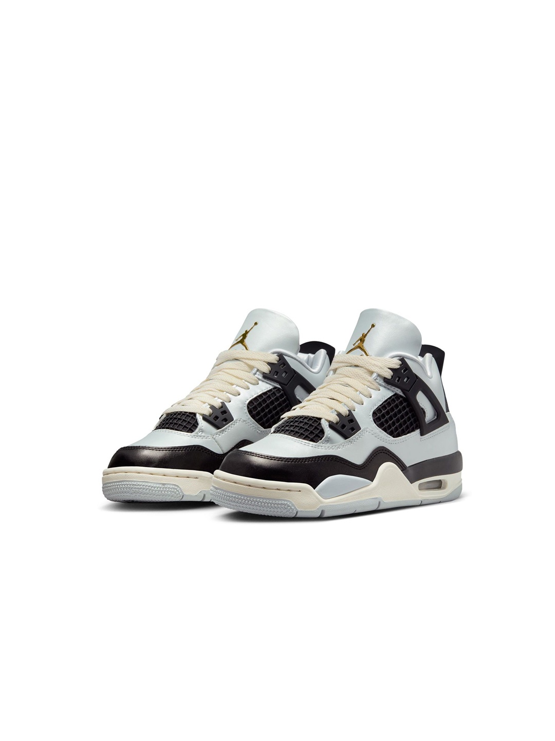 

Nike Boy Air Jordan 4 Retro Older Leather Lace-Ups Shoes, Grey