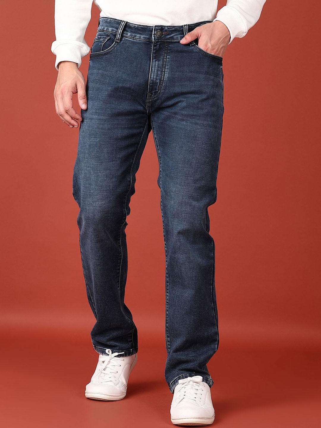 

V-Mart Men Cotton Light Fade Stretchable Jeans, Blue