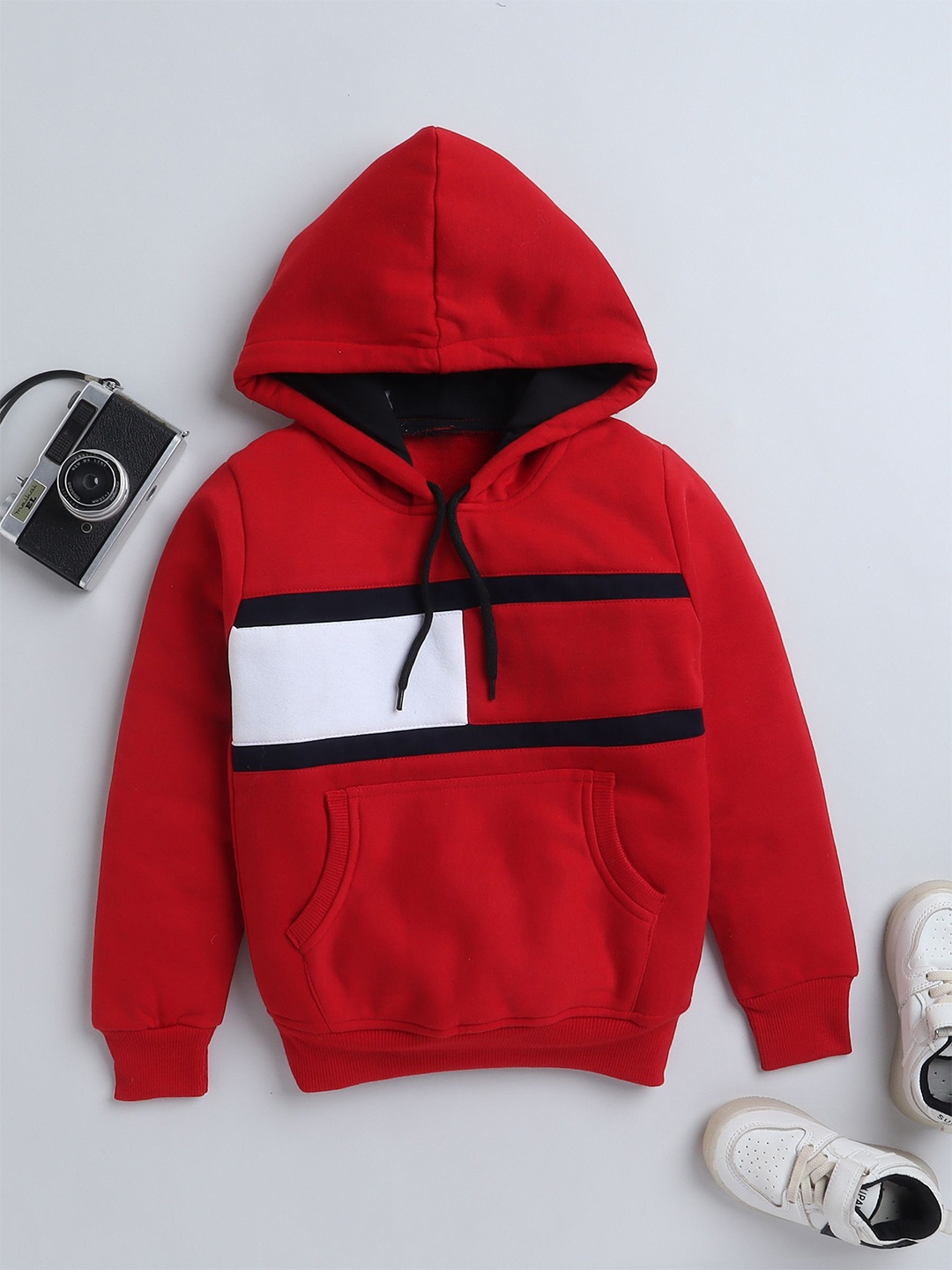 

BAESD Boys Cotton Long Sleeves Hooded Sweatshirt, Red