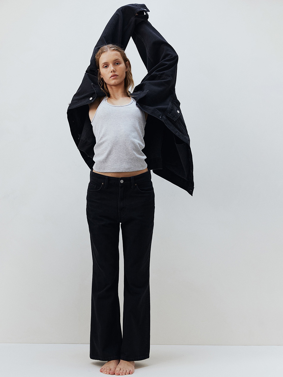 

H&M Oversized Denim Jacket, Black