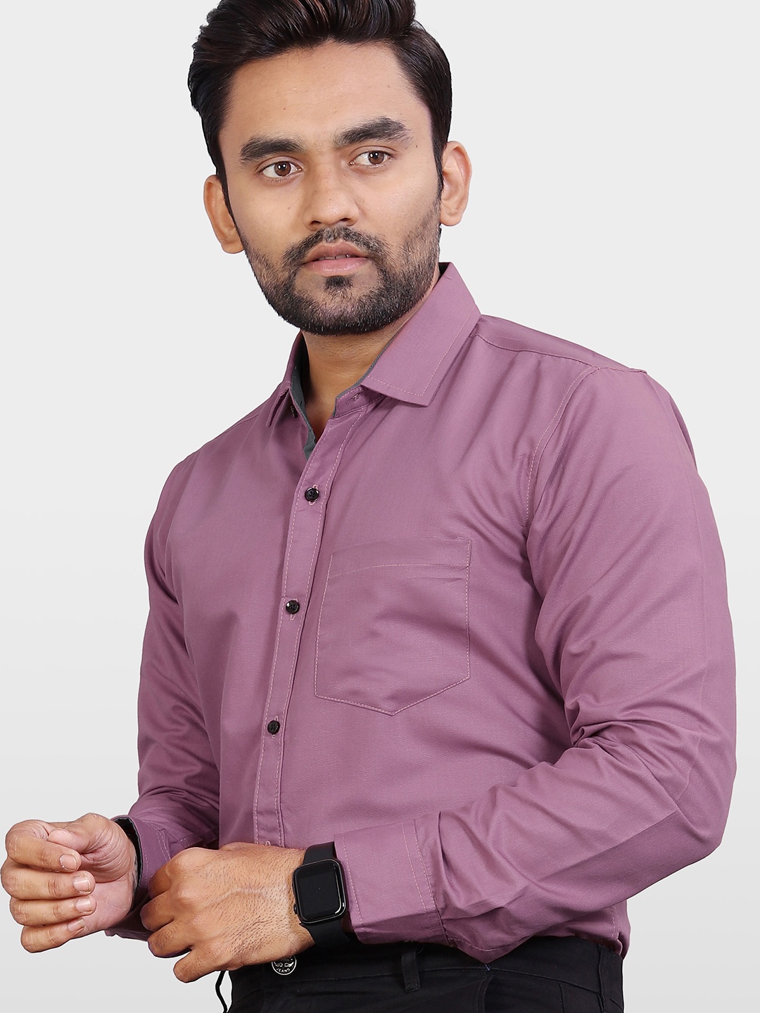 

Metronaut Men Slim Fit Opaque Casual Shirt, Magenta