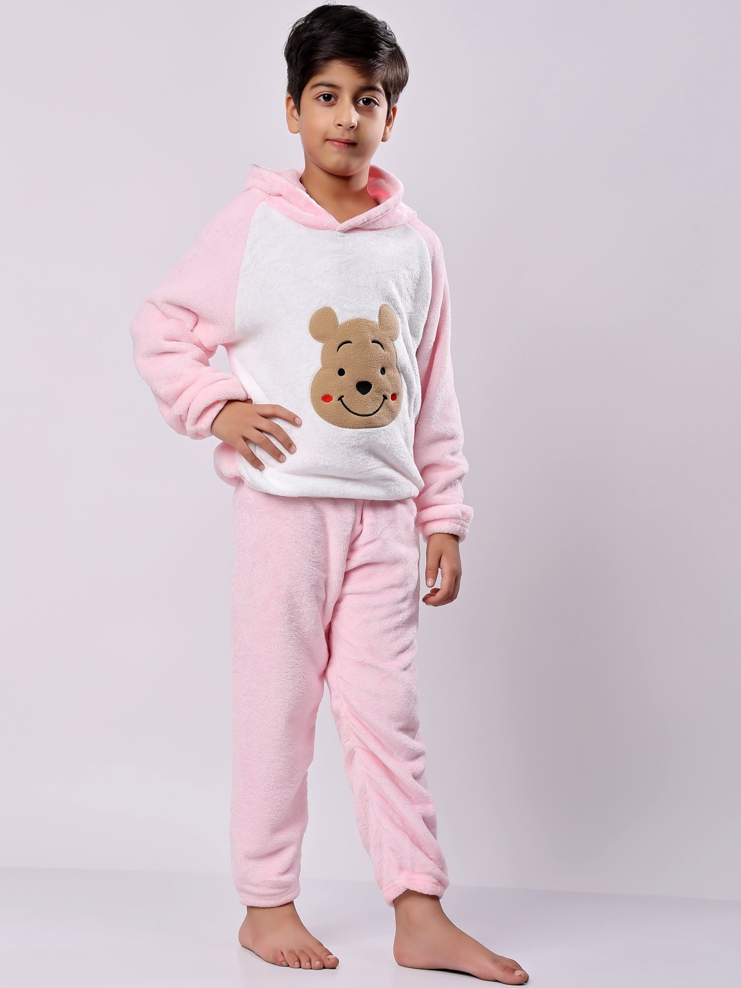 

Lugo Kids Winter Printed Long Sleeves Night suit, Pink
