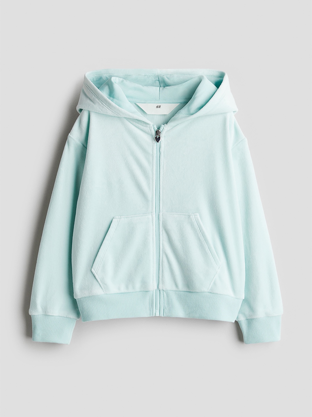 

H&M Girls Velour Zip-Through Hoodie, Blue