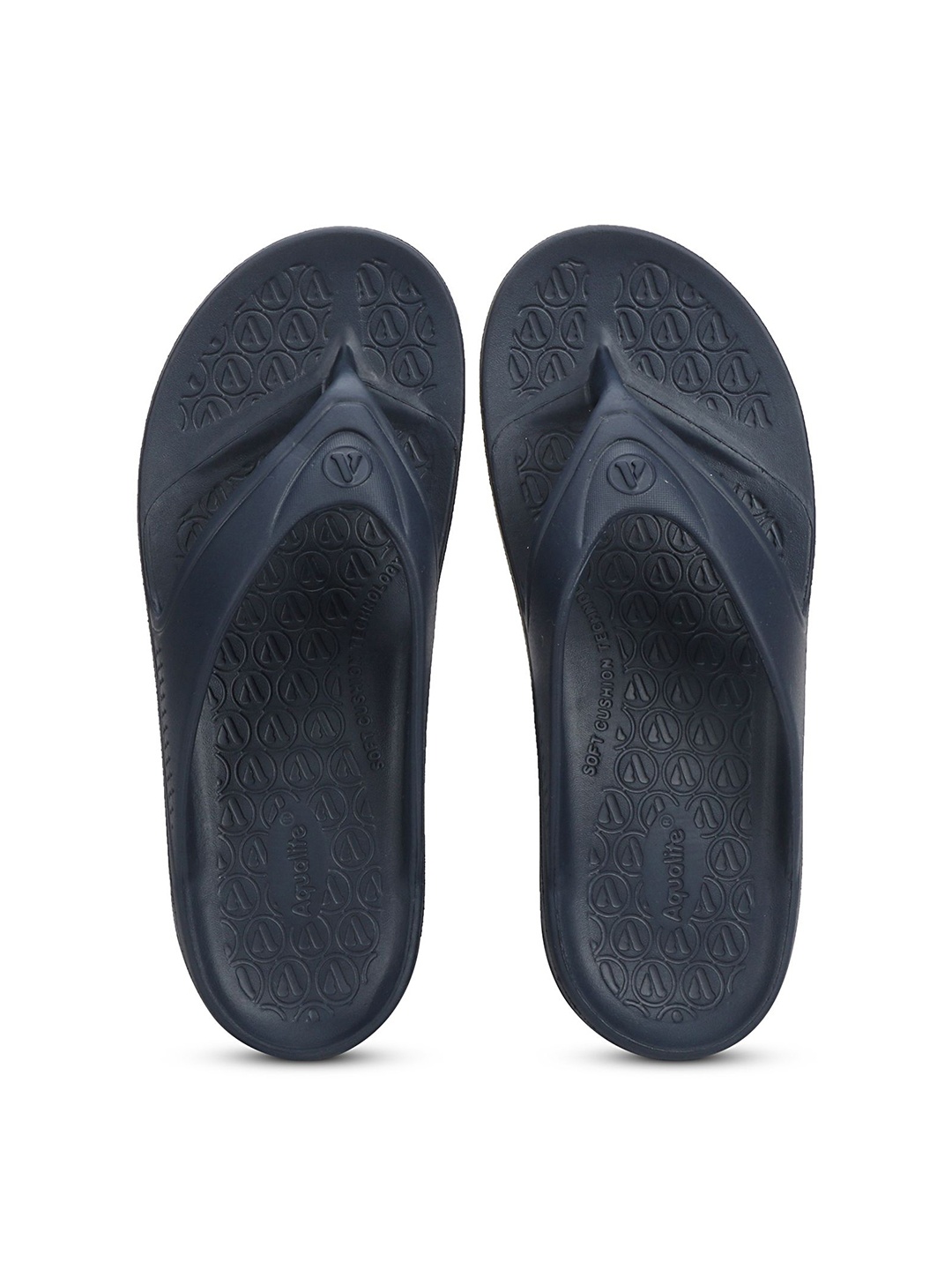 

Aqualite Men Self Design Thong Flip-Flops, Navy blue