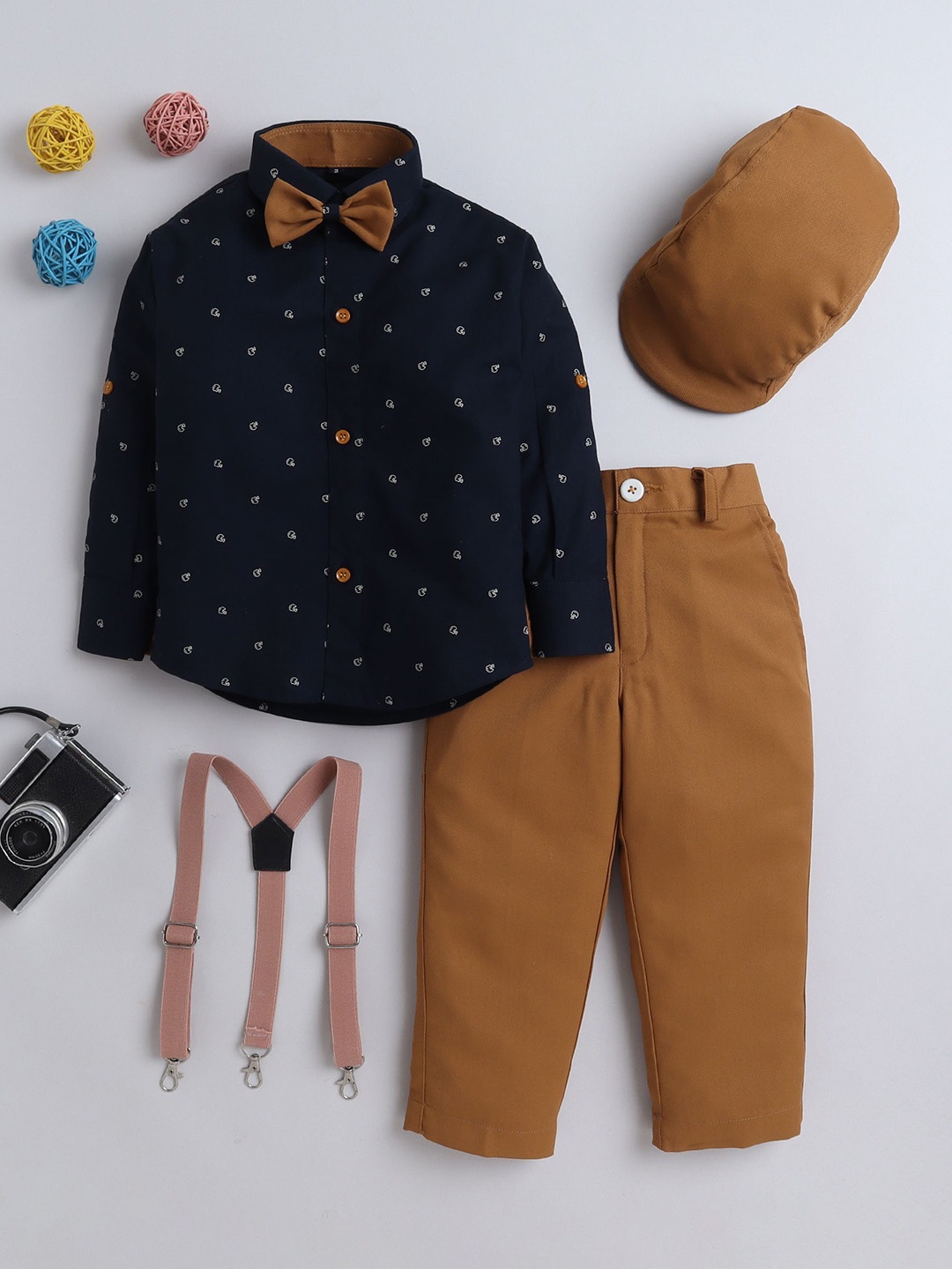 

Lil homies Boys Printed Shirt with Trousers, Navy blue