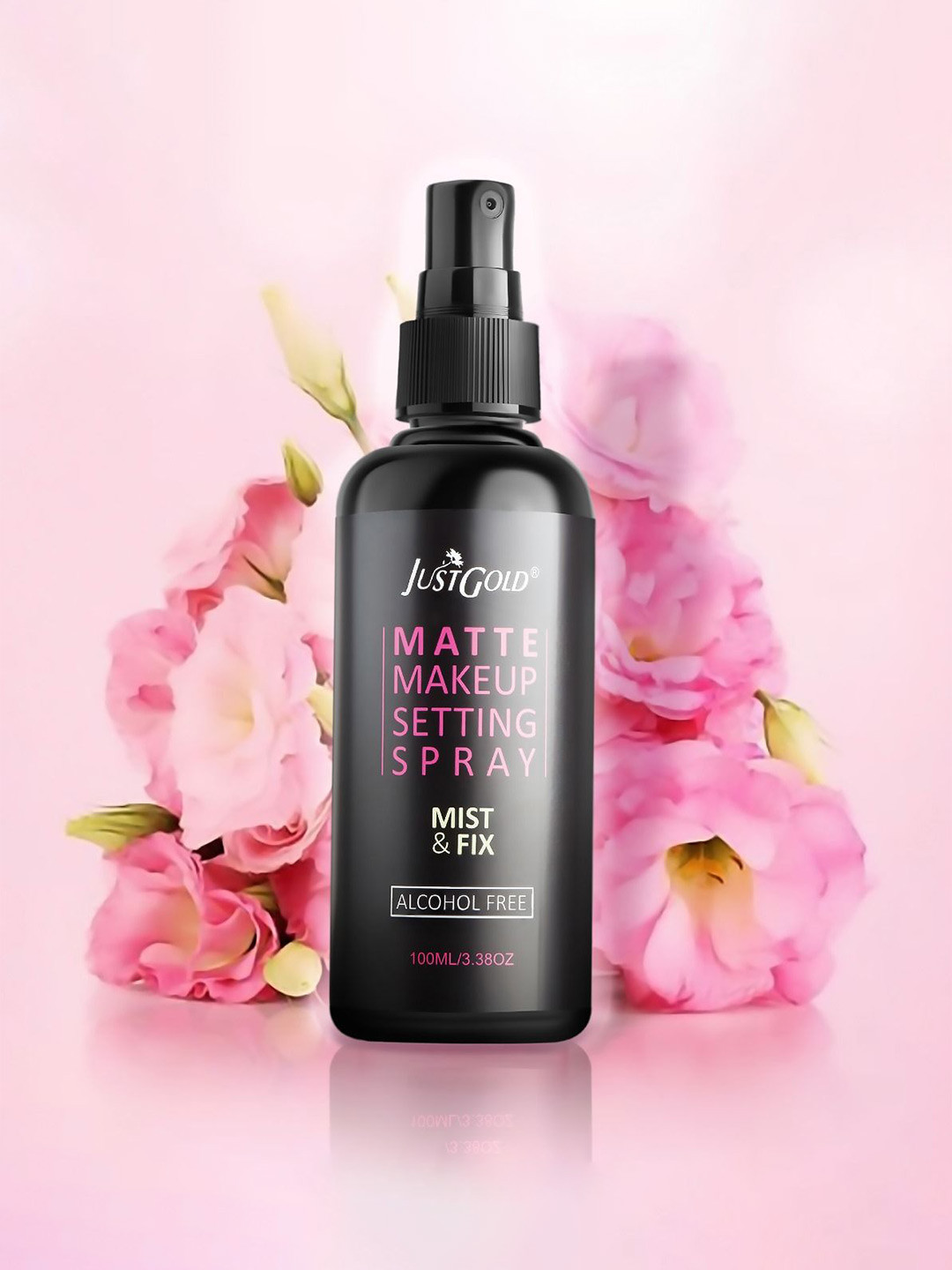 

JUSTGOLD Mist & Fix Alcohol Free Matte Makeup Setting Spray - 100 ml, Black