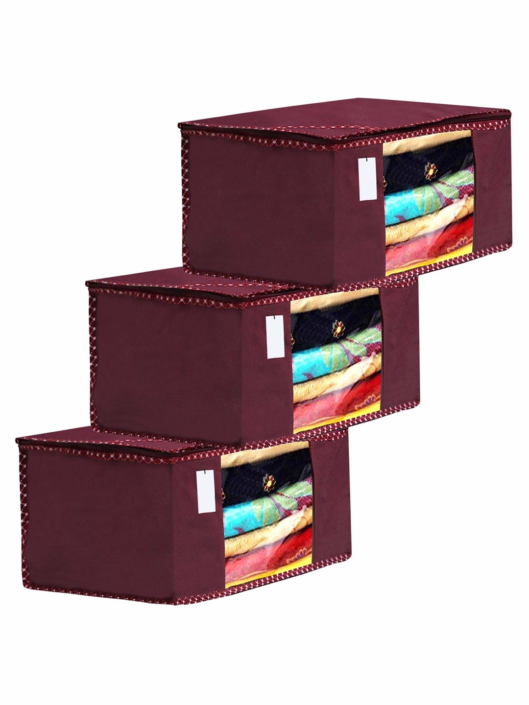 

Kuber Industries Maroon 3 Pieces Multi-Utility Organisers