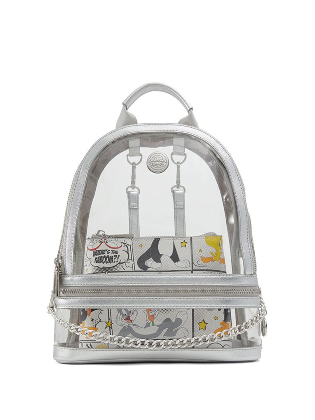 

ALDO Women Graphic Backpack, Silver