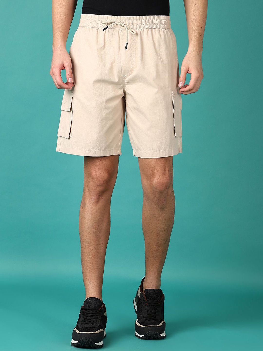 

V-Mart Men Mid-Rise Above Knee Shorts, Brown